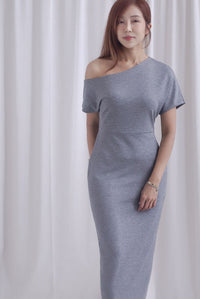Monaco Asymmetrical Dress In Heather Grey
