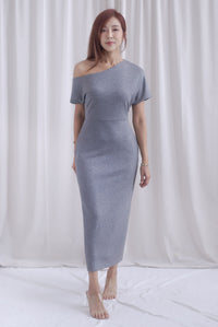 Monaco Asymmetrical Dress In Heather Grey