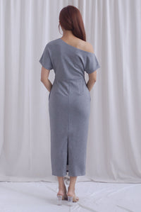 Monaco Asymmetrical Dress In Heather Grey