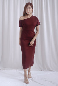 [BY TDC LABEL] Monaco Asymmetrical Dress In Burgundy