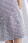 Monalise Tweed Button Pocket Shift Dress In Black Cream