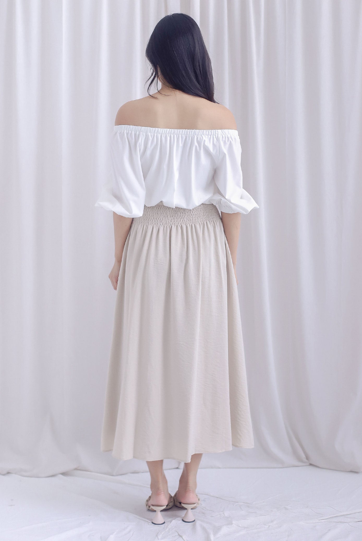 Mozella Two Way Off Shoulder Top In White