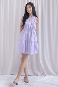 Omoiyari Star Embro Tier Babydoll Dress In Lilac