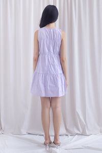 Omoiyari Star Embro Tier Babydoll Dress In Lilac