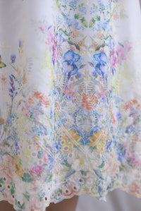 Palais Embro Sleeved Square Neckline Midi Dress In Colourful Prints