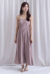 Penelope Multi Pleats Spag Jumpsuit In Blush