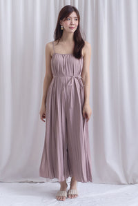 Penelope Multi Pleats Spag Jumpsuit In Blush