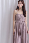 Penelope Multi Pleats Spag Jumpsuit In Blush