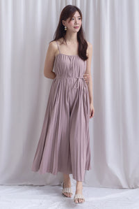 Penelope Multi Pleats Spag Jumpsuit In Blush