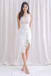 *Premium* TDC Desiree Slit Lace Dress In White