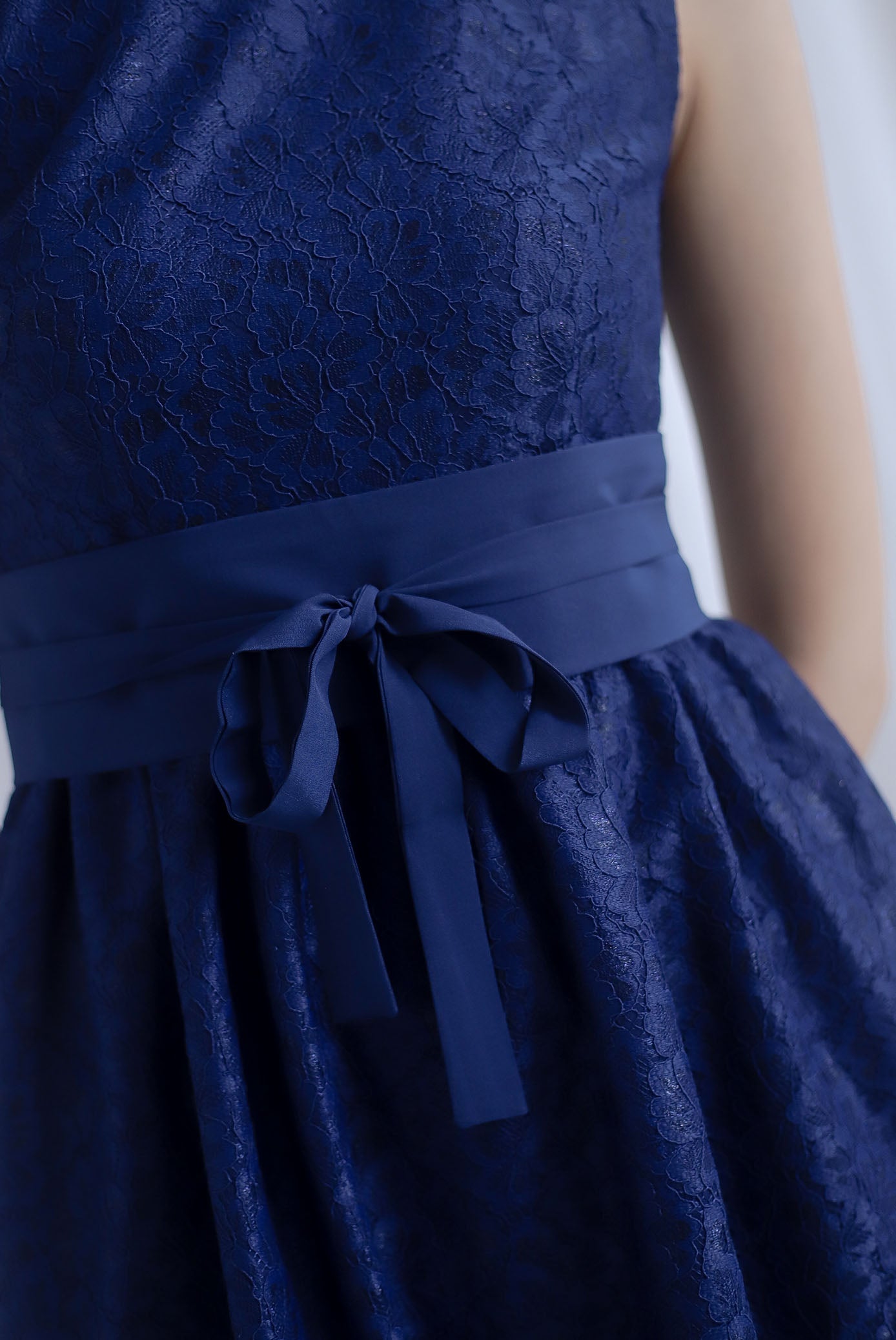 Primrose Two Ways Sleeve Lace Maxi Dress In Navy Blue