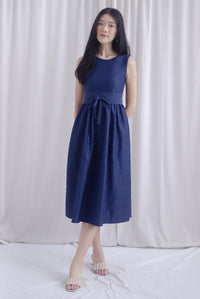 Primrose Two Ways Sleeve Lace Maxi Dress In Navy Blue