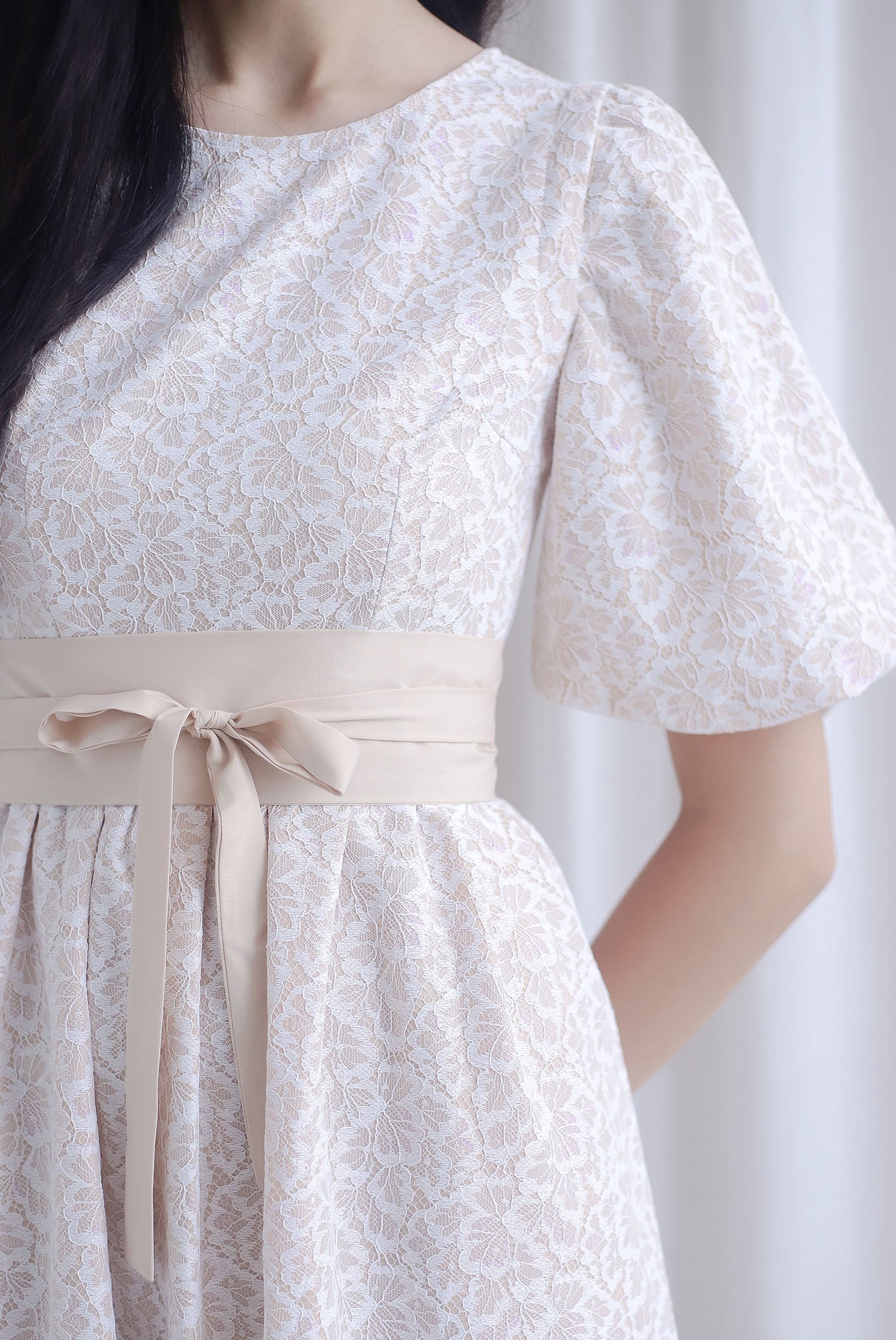 Primrose Two Ways Sleeve Lace Maxi Dress In White