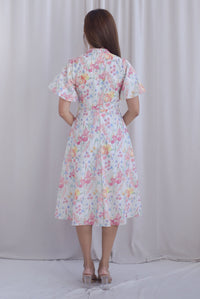 Prosperity Embro Floral Paint Cheong Sam Dress In Candy Pink
