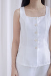 Raquel Buttons Vest Top In White