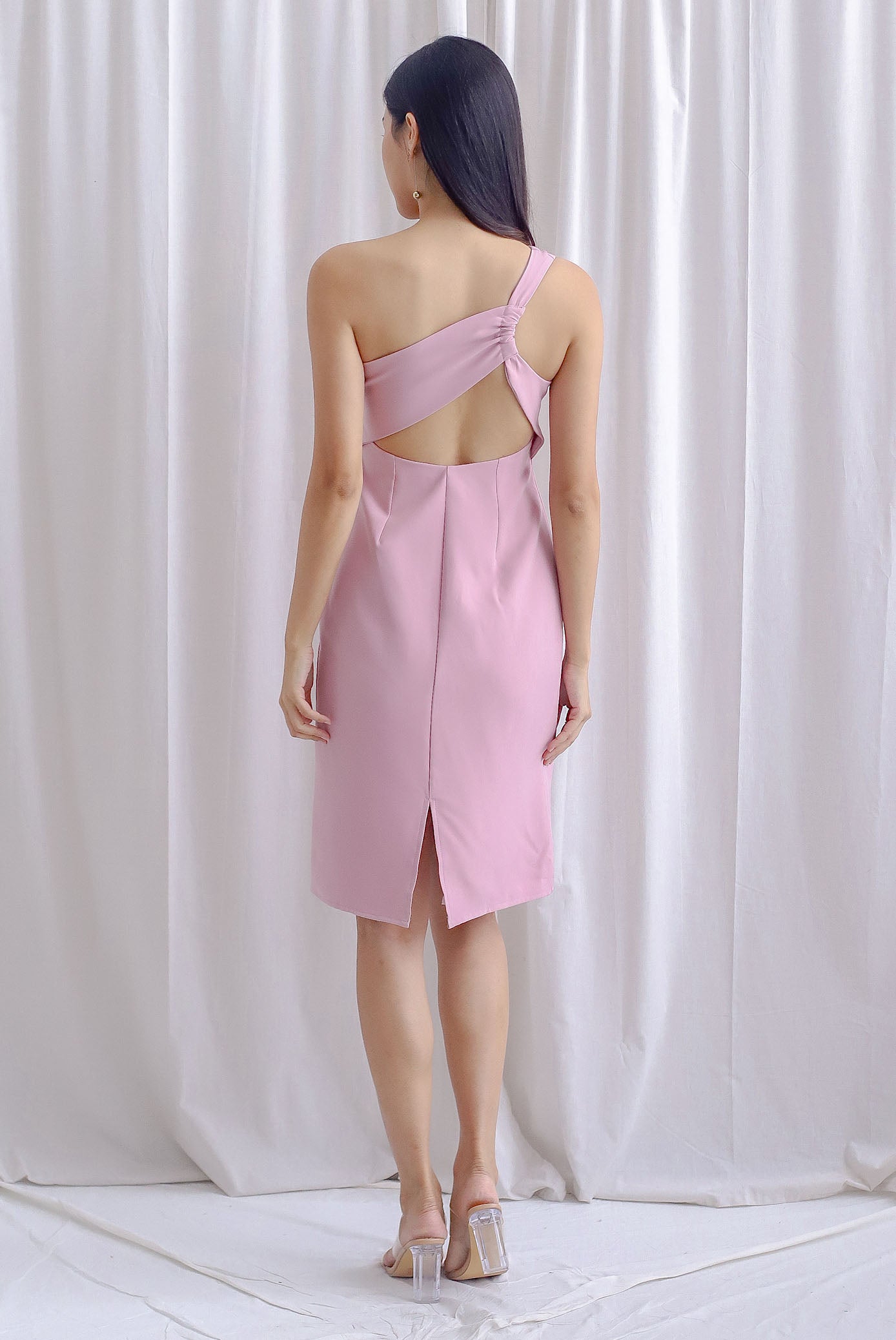 pink toga dress Women's S-M Greek Goddess Toga Dress in Light Pink