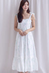 Ronnie Bow Strap Maxi Dress In Green Floral