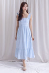 Ronnie Bow Strap Maxi Dress In Skyblue Stripes