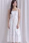 Ronnie Bow Strap Maxi Dress In Peach Floral