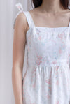 Ronnie Bow Strap Maxi Dress In Peach Floral