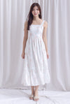Ronnie Bow Strap Maxi Dress In Peach Floral