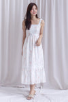 Ronnie Bow Strap Maxi Dress In Peach Floral