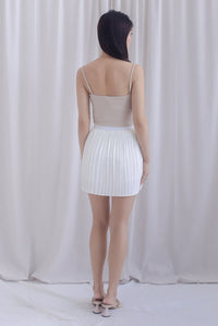 Rory Pleated Overlap Skort In White