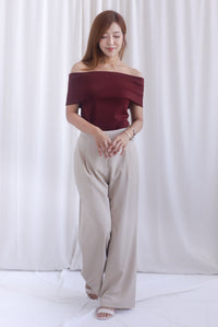 Sienna Off Shoulder Top In Burgundy