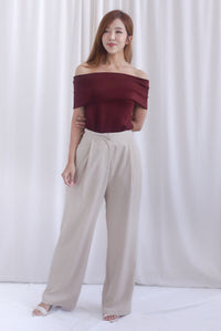 Sienna Off Shoulder Top In Burgundy