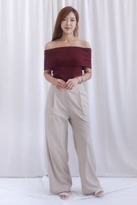 Sienna Off Shoulder Top In Burgundy