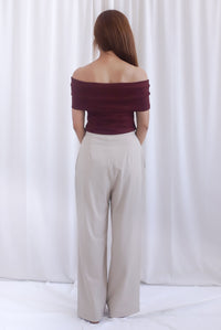 Sienna Off Shoulder Top In Burgundy