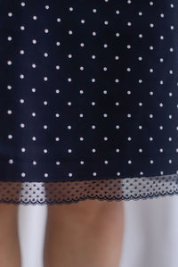 Soleil A Line Lace Hem Skirt In Polkadot