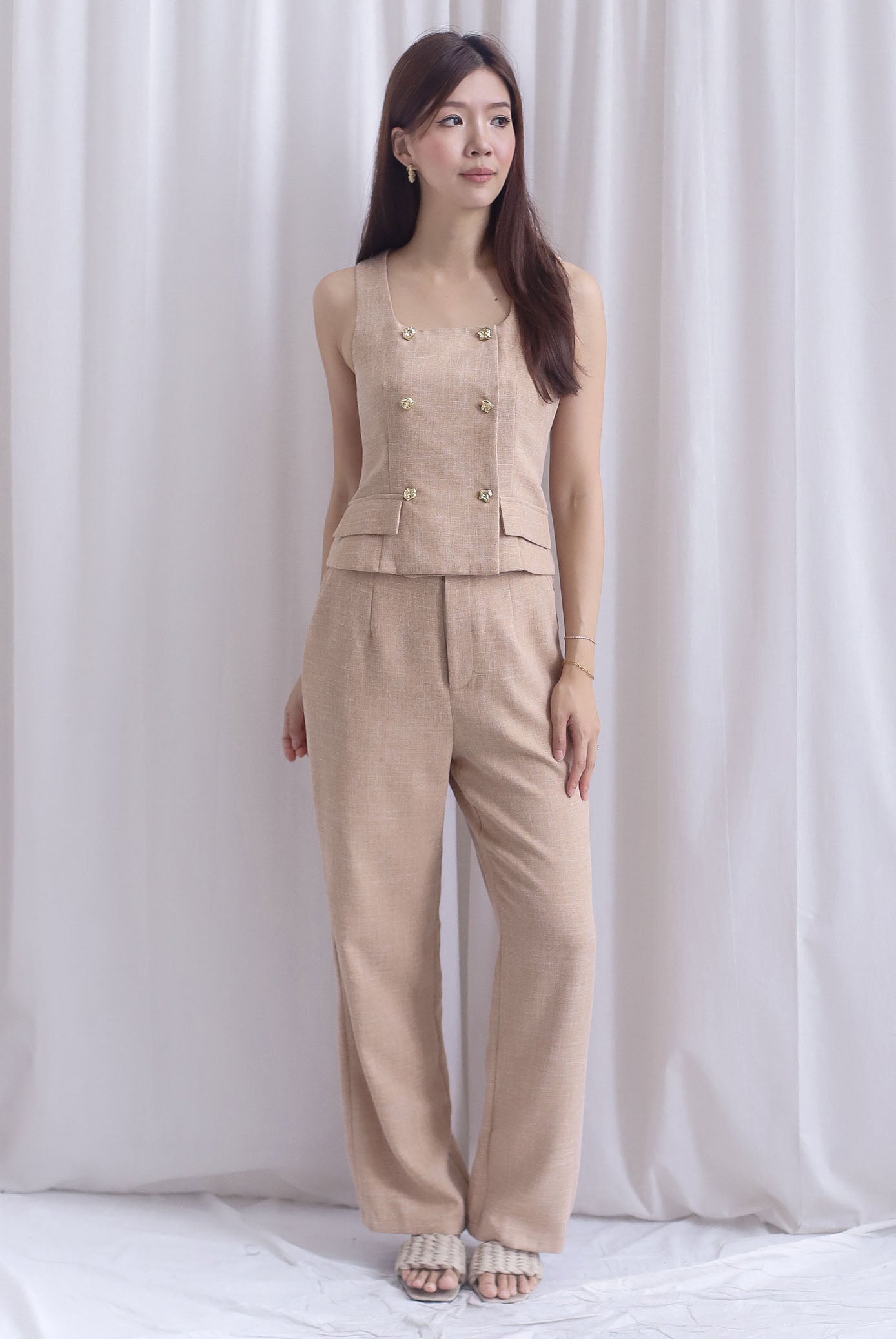 Steffi Tweed Pants In Ecru