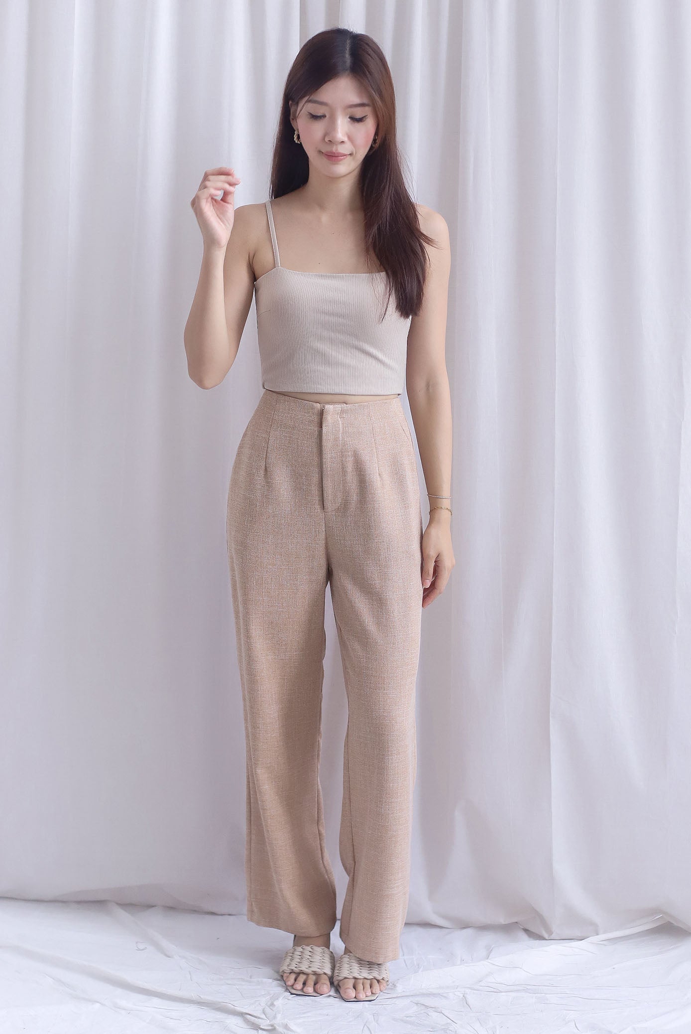 Steffi Tweed Pants In Ecru