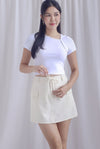 Stevie Cargo Drawstring Skorts In Cream