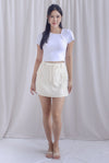 Stevie Cargo Drawstring Skorts In Cream