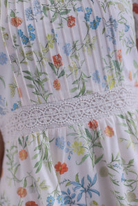 Summer Puffy Sleeves Lattice Pintuck Maxi Dress In Summer Cream