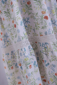 Summer Puffy Sleeves Lattice Pintuck Maxi Dress In Summer Cream