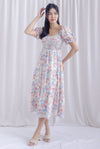 TDC Aurora Floral Puffy Sleeve Smocked Maxi Dress In Vibrant