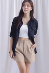 TDC Bailey Oversized Drawstring Shirt In Black