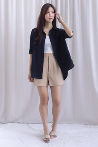 TDC Bailey Oversized Drawstring Shirt In Black