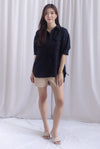 TDC Bailey Oversized Drawstring Shirt In Black