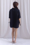 TDC Bailey Oversized Drawstring Shirt In Black