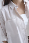 TDC Bailey Oversized Drawstring Shirt In Ecru