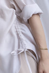 TDC Bailey Oversized Drawstring Shirt In Ecru