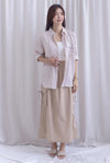 TDC Bailey Oversized Drawstring Shirt In Ecru