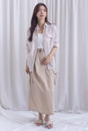 TDC Bailey Oversized Drawstring Shirt In Ecru