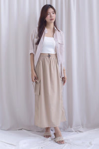 TDC Bailey Oversized Drawstring Shirt In Ecru