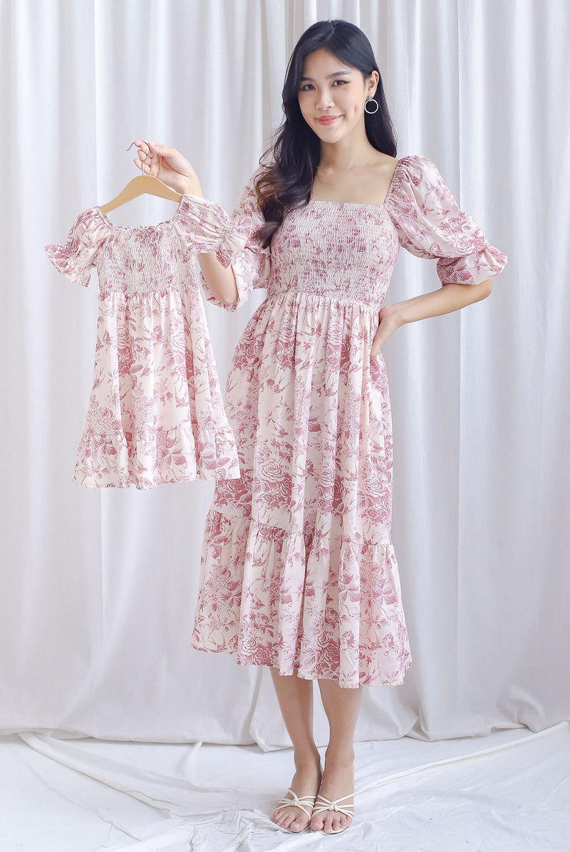 *Restocked* TDC Basha Tiered Puffy Sleeve Maxi Dress In Pink Porcelain