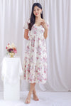 *Premium* TDC Bella Floral Eyelet Crochet Dress In Cream/Pink